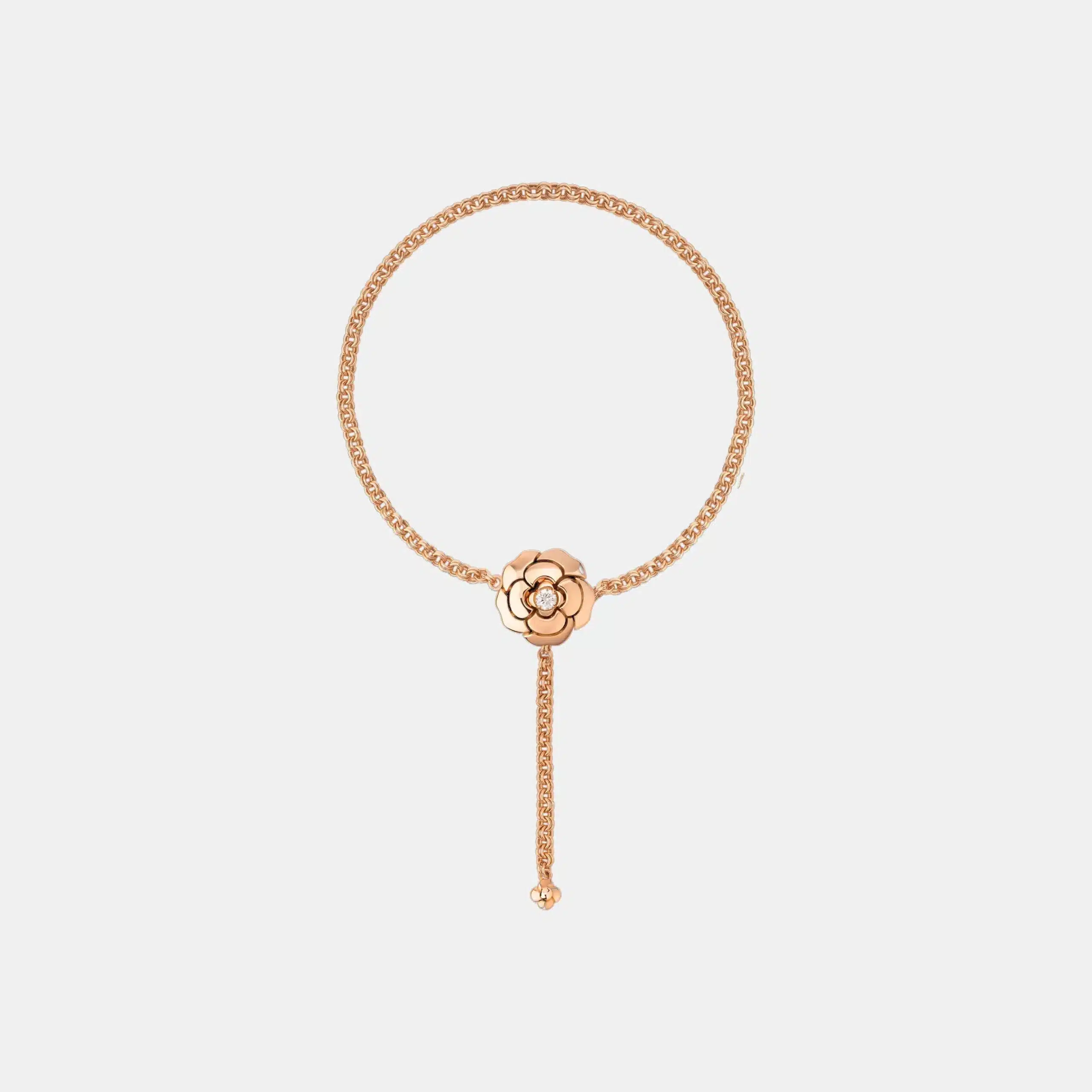 Bracelet Camélia Chanel en or rose, diamant
