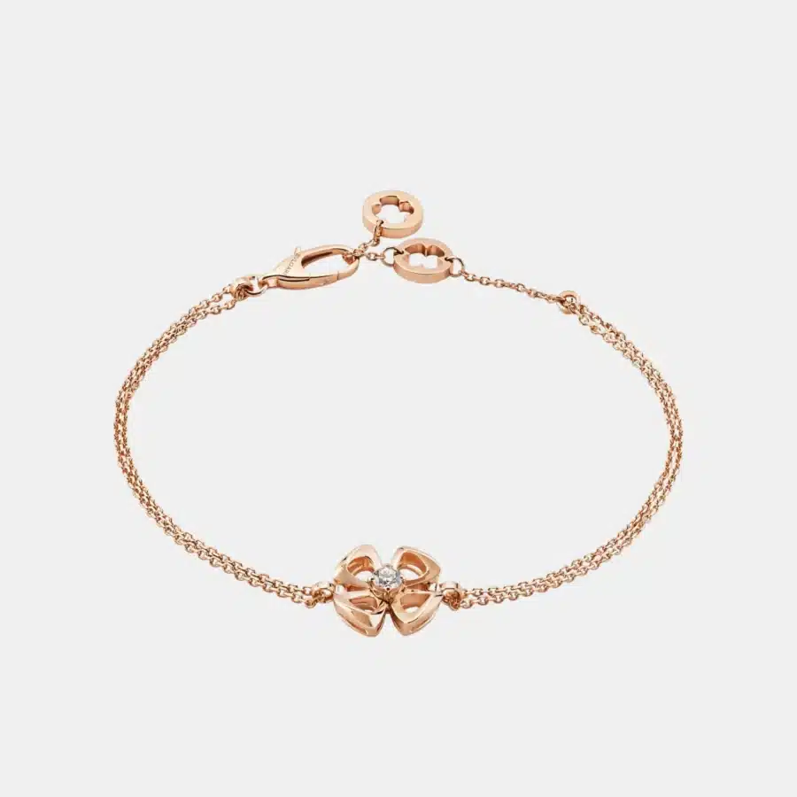 Bracelet Fiorever Bulgari en or rose, diamant 0.1ct — photographie du modèle, cote d’occasion GOLDMARKET