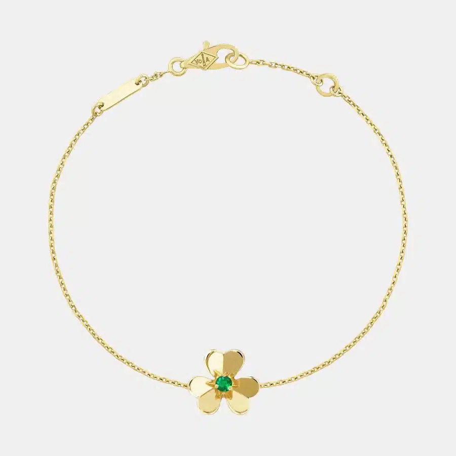 Bracelet Frivole Van Cleef & Arpels en or jaune, émeraude 0.05ct — photographie du modèle, cote d’occasion GOLDMARKET