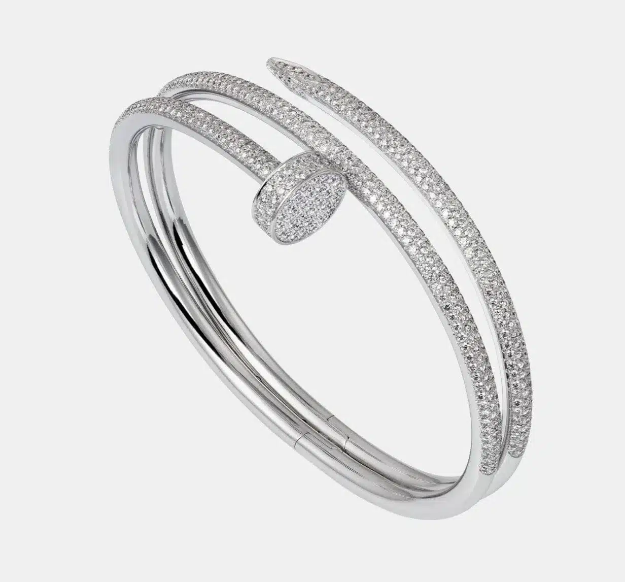 Bracelet Juste un Clou Cartier en or gris, 624 diamants pavé — photographie du modèle, cote d’occasion GOLDMARKET
