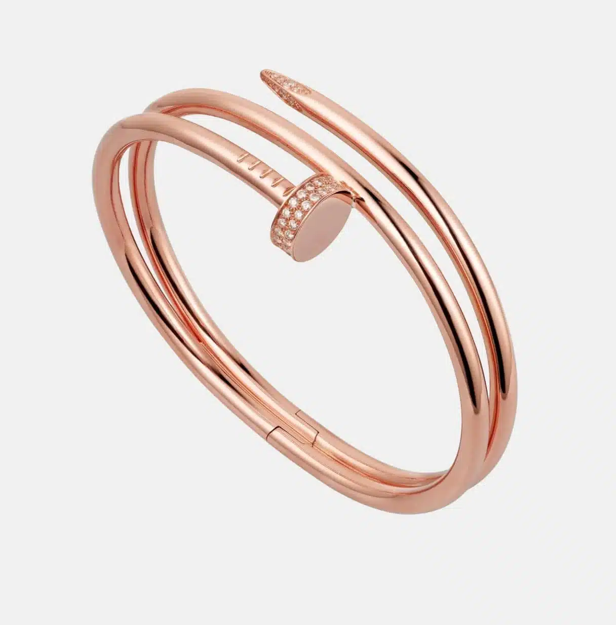 Bracelet Juste un Clou Cartier en or rose, 62 diamants — photographie du modèle, cote d’occasion GOLDMARKET