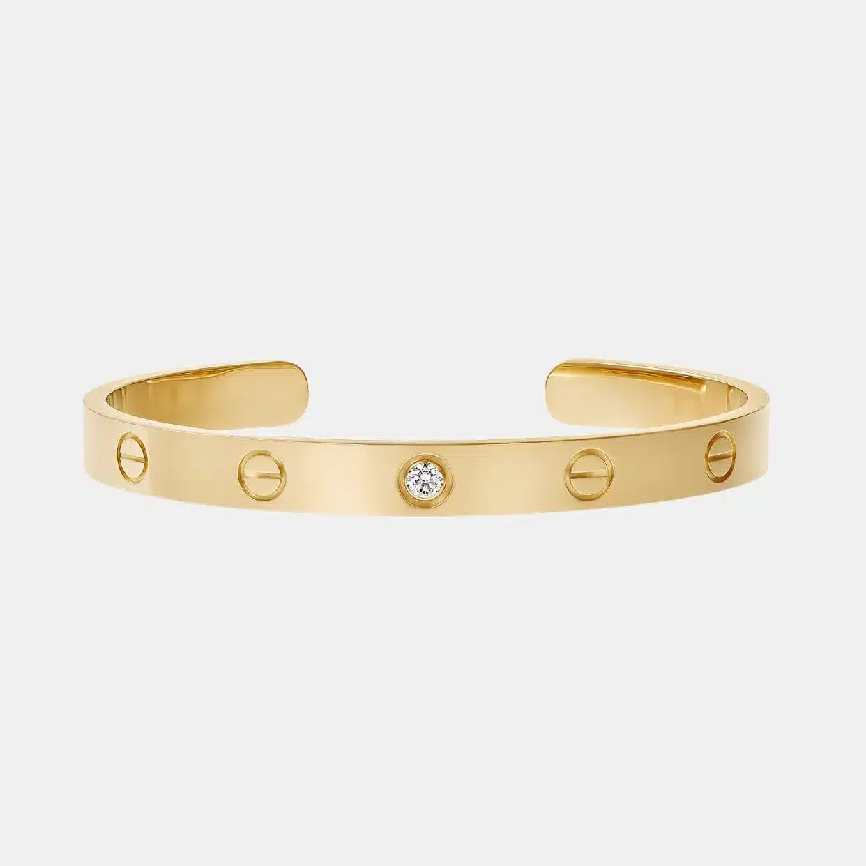 Bracelet Love Cartier en or jaune, 1 diamant — photographie du modèle, cote d’occasion GOLDMARKET