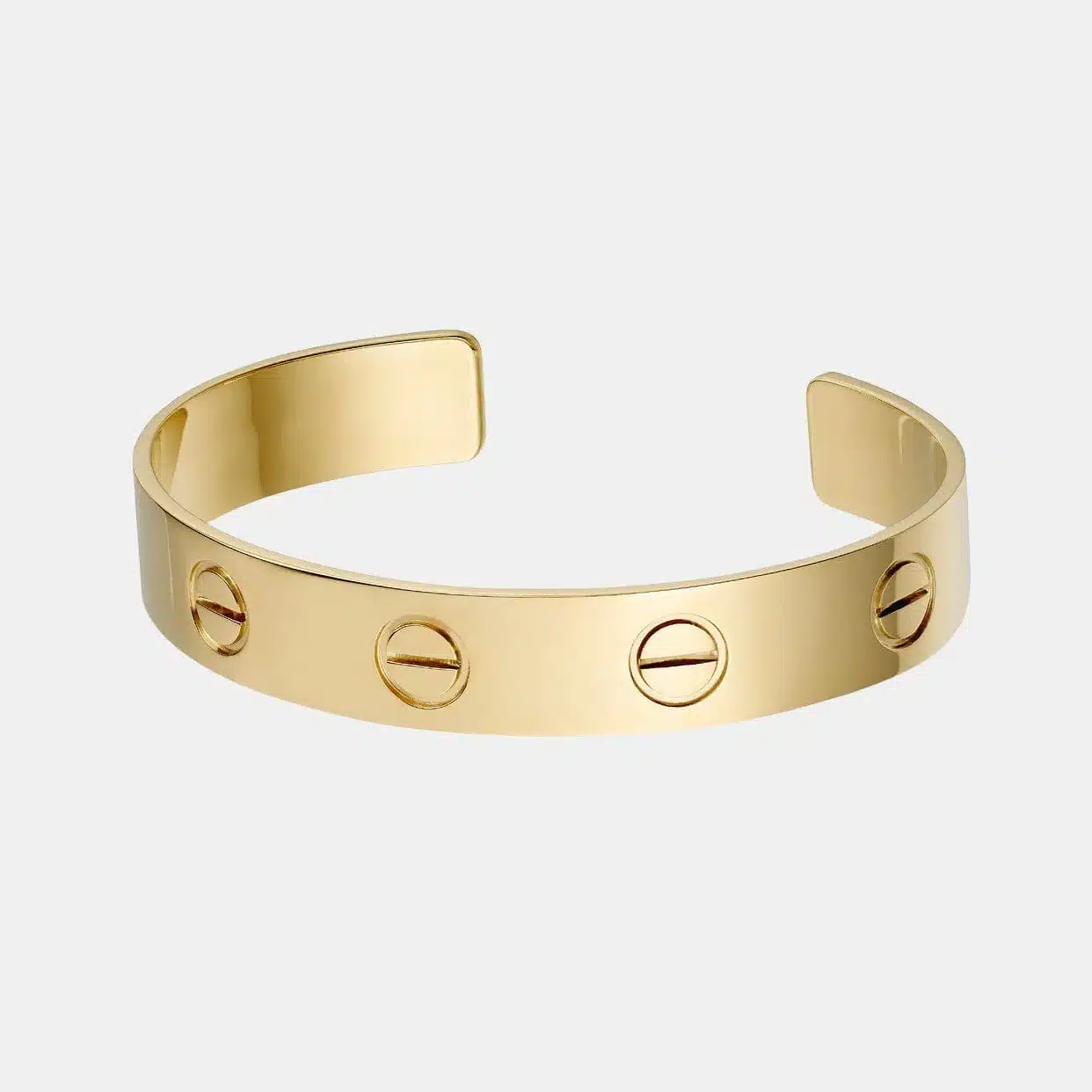 Bracelet Love Cartier en or jaune, largeur 9 mm — photographie du modèle, cote d’occasion GOLDMARKET