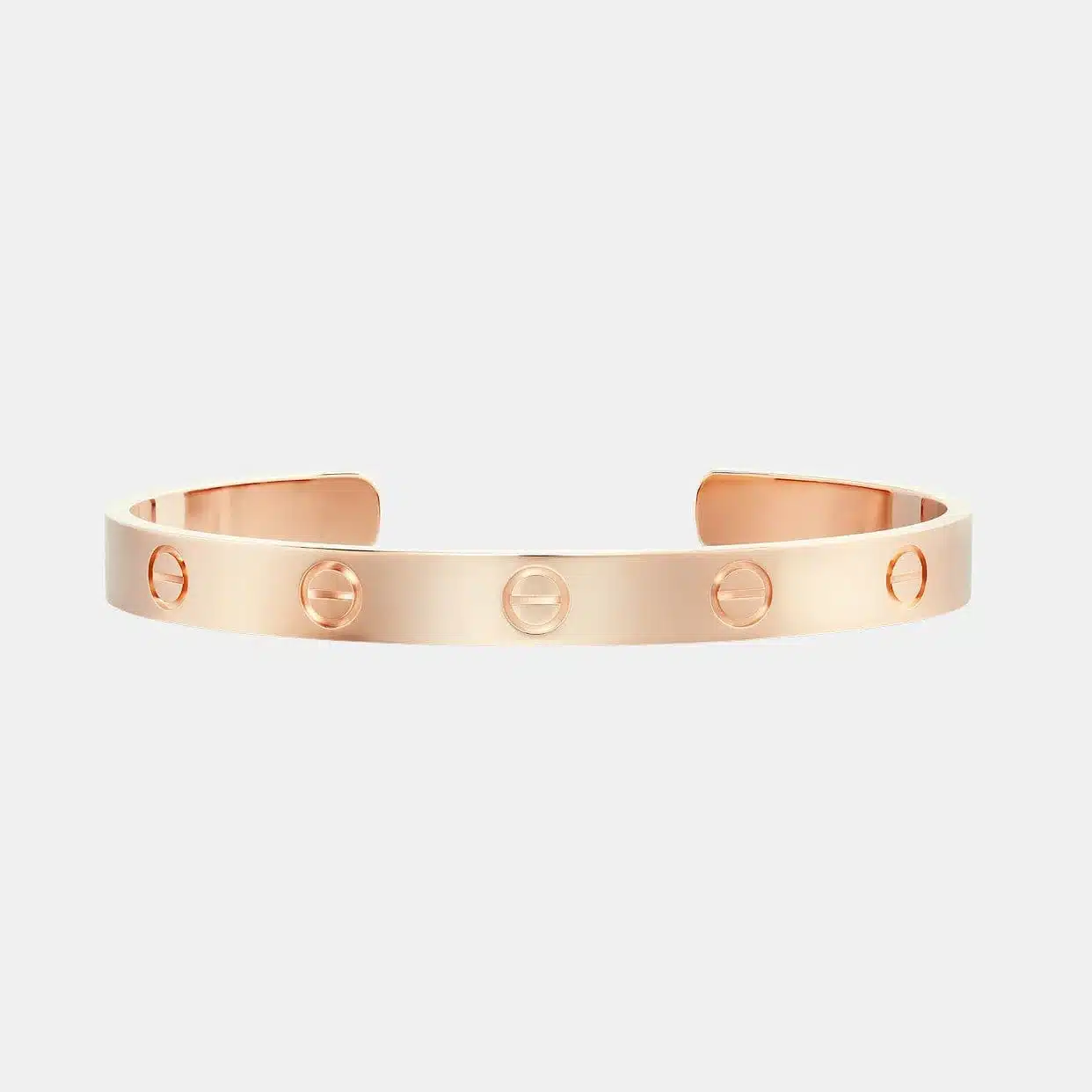 Bracelet Love Cartier en or rose, largeur 6,2 mm — photographie du modèle, cote d’occasion GOLDMARKET