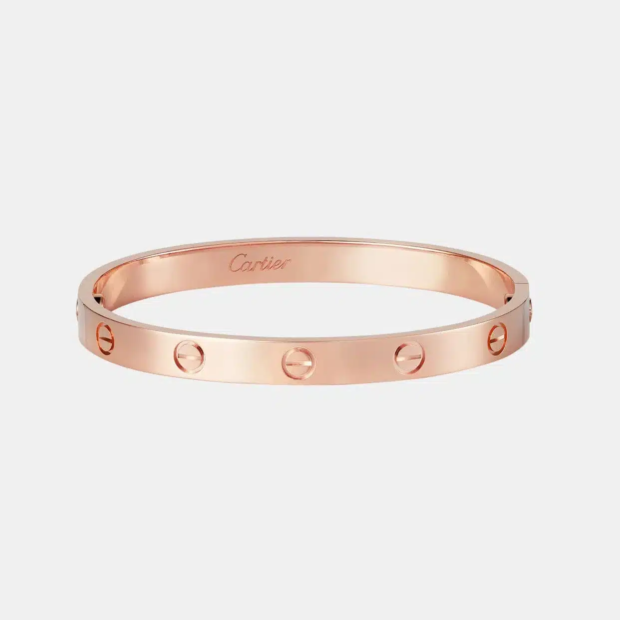 Bracelet Love Cartier en or rose — photographie du modèle, cote d’occasion GOLDMARKET