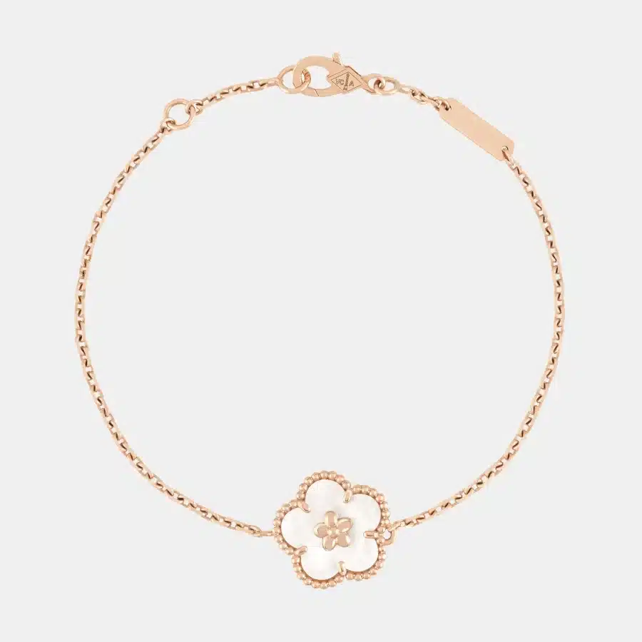 Bracelet Lucky Spring Van Cleef & Arpels en or rose, perle