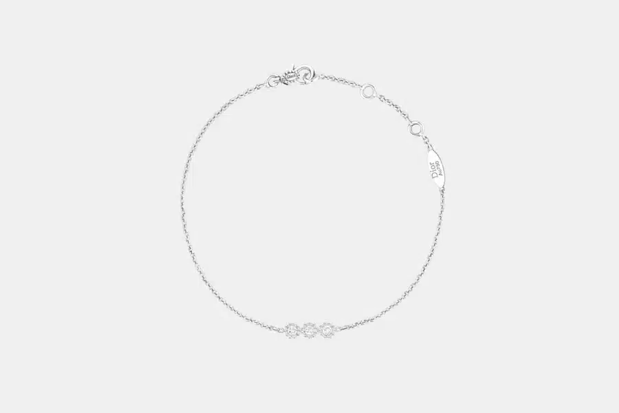 Bracelet Mimirose Dior en or blanc, diamant 0.13 ct