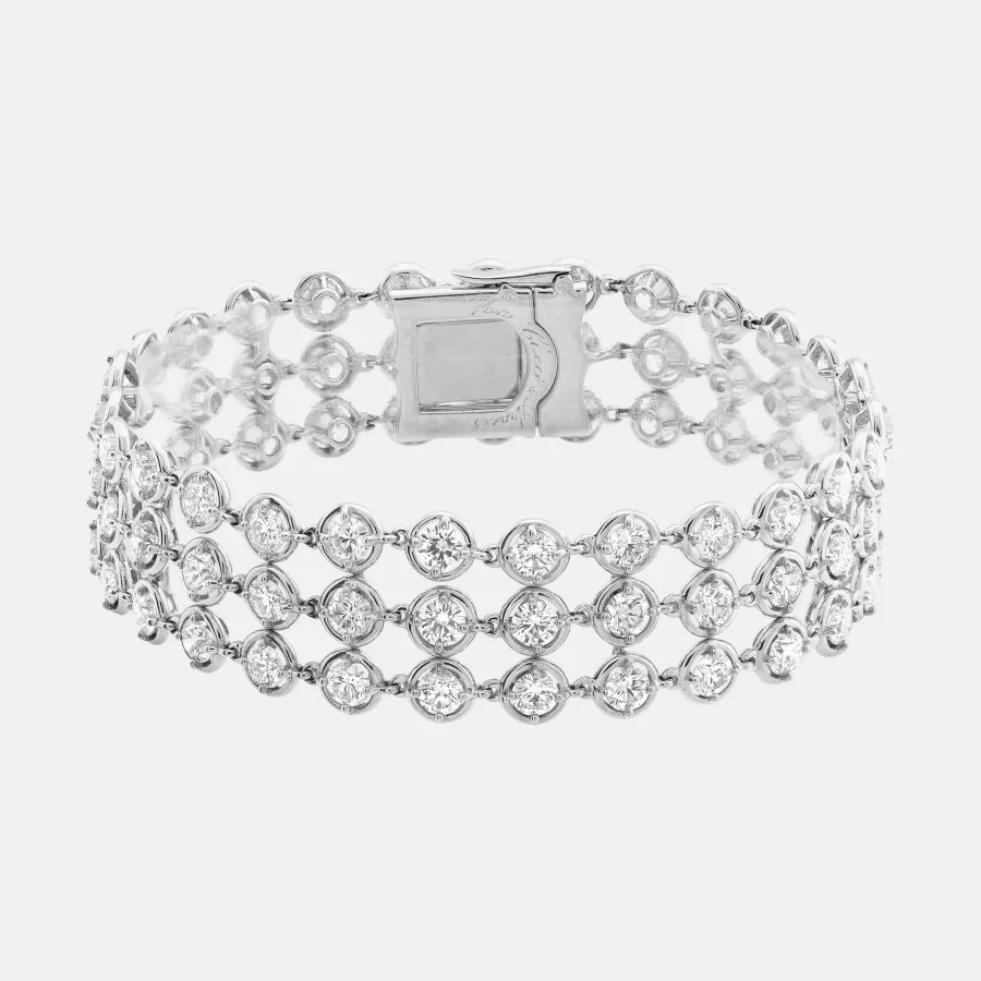Bracelet Palmyre Van Cleef & Arpels en or blanc, diamant 11.29ct