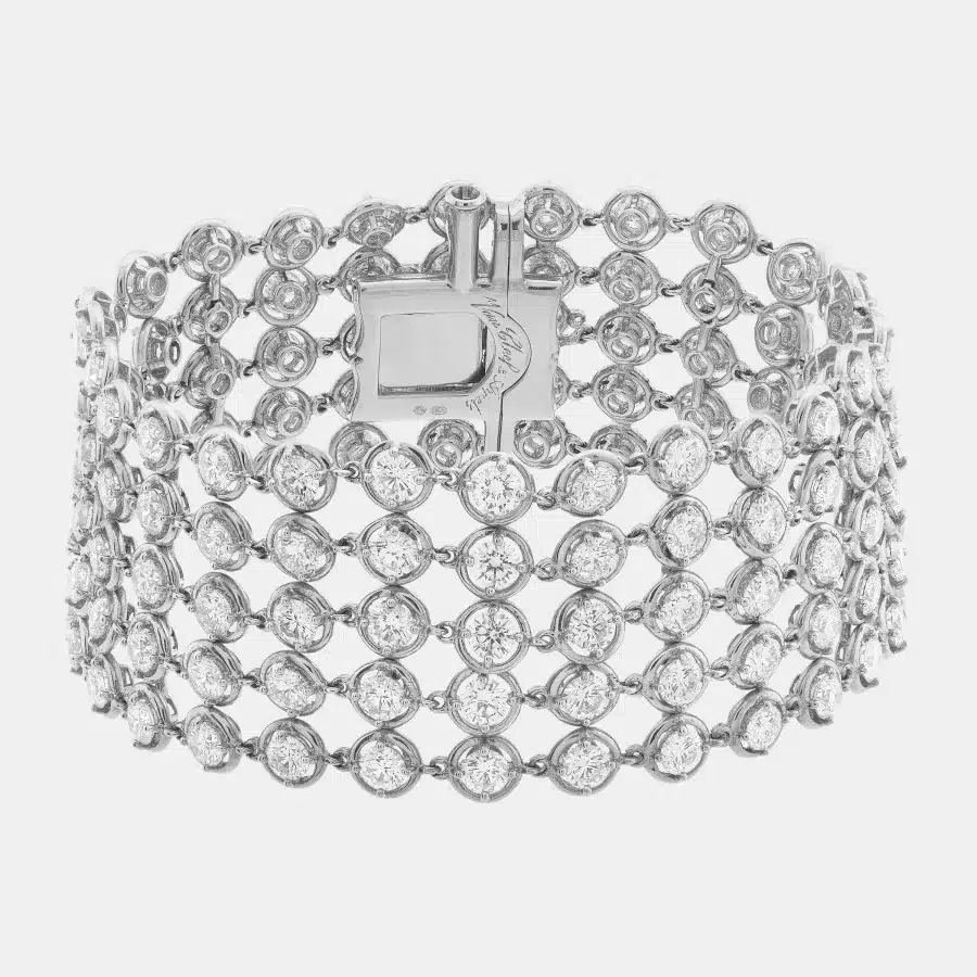 Bracelet Palmyre Van Cleef & Arpels en or blanc, diamant 18.82ct — photographie du modèle, cote d’occasion GOLDMARKET