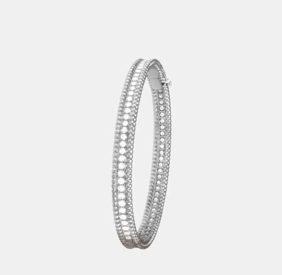 Bracelet Perlée Van Cleef & Arpels en or blanc, diamant 2.05ct — photographie du modèle, cote d’occasion GOLDMARKET
