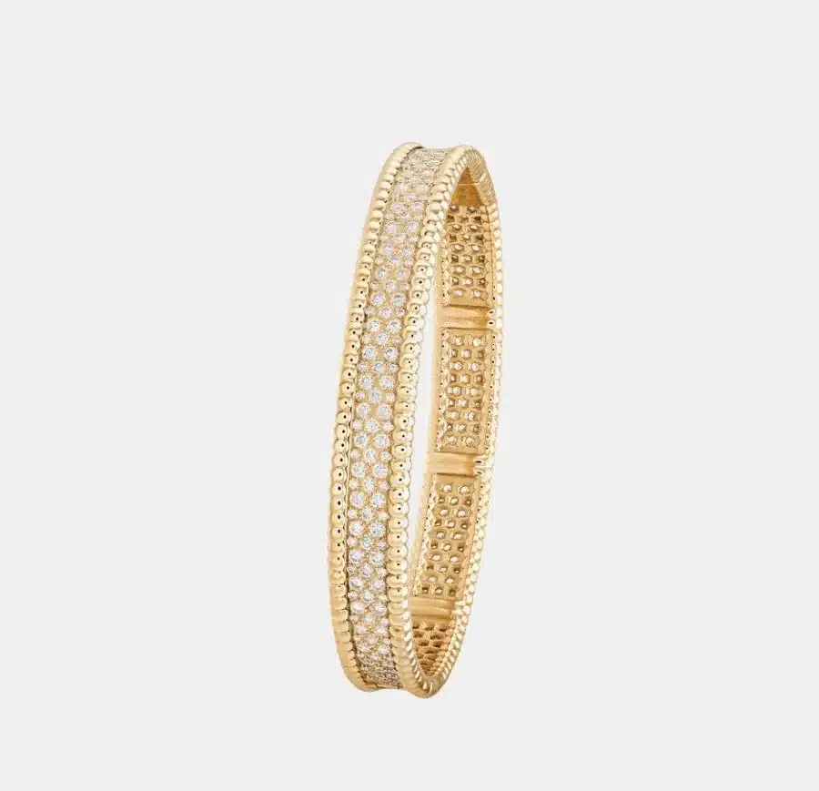 Bracelet Perlée Van Cleef & Arpels en or jaune, diamant 3.11ct — photographie du modèle, cote d’occasion GOLDMARKET