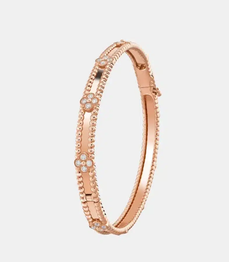 Bracelet Perlée Van Cleef & Arpels en or rose, diamant 0.68ct — photographie du modèle, cote d’occasion GOLDMARKET