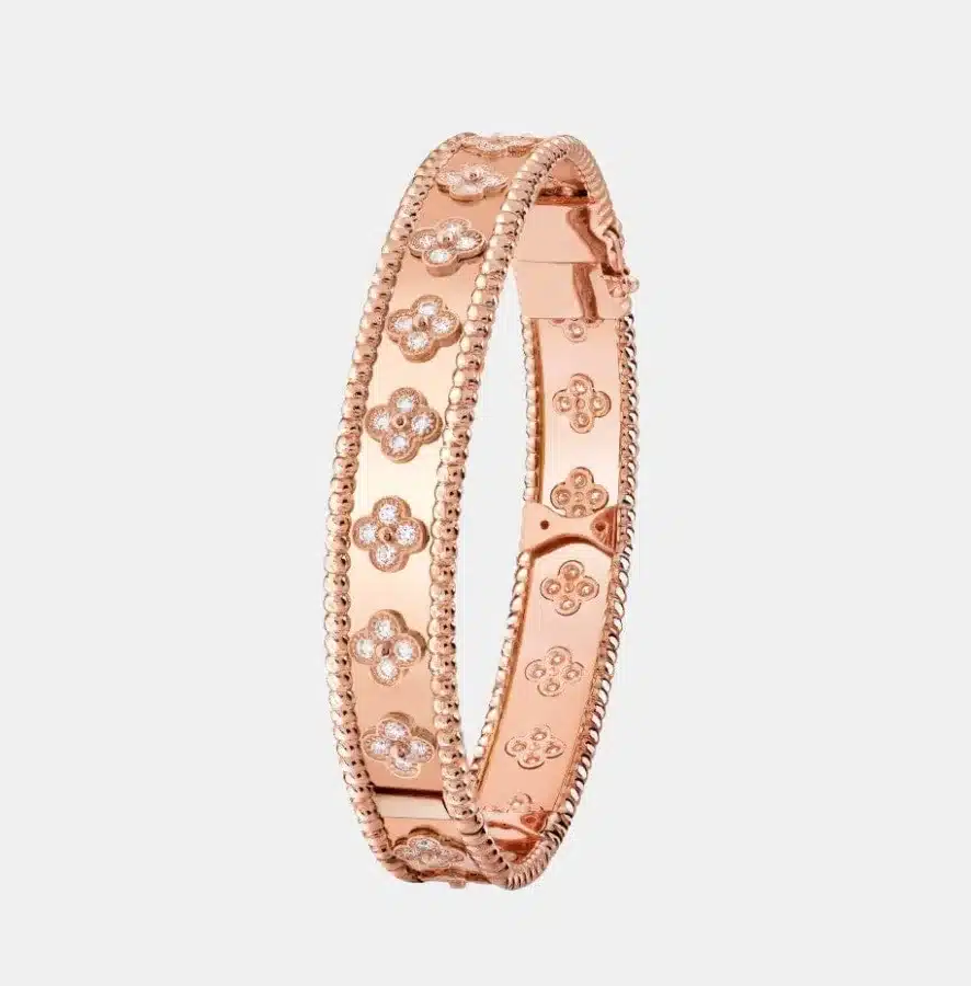Bracelet Perlée Van Cleef & Arpels en or rose, diamant 1.78ct — photographie du modèle, cote d’occasion GOLDMARKET
