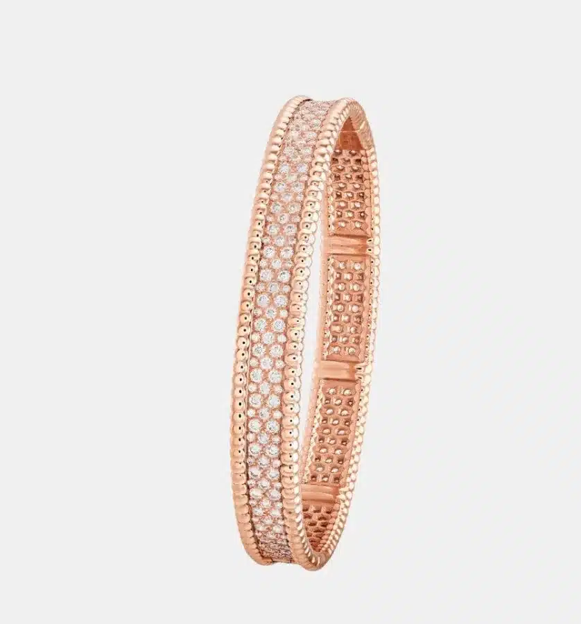 Bracelet Perlée Van Cleef & Arpels en or rose, diamant 3.11ct — photographie du modèle, cote d’occasion GOLDMARKET