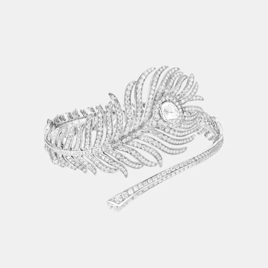 Bracelet Plume de Paon Boucheron en or blanc, diamant 0.4ct — photographie du modèle, cote d’occasion GOLDMARKET