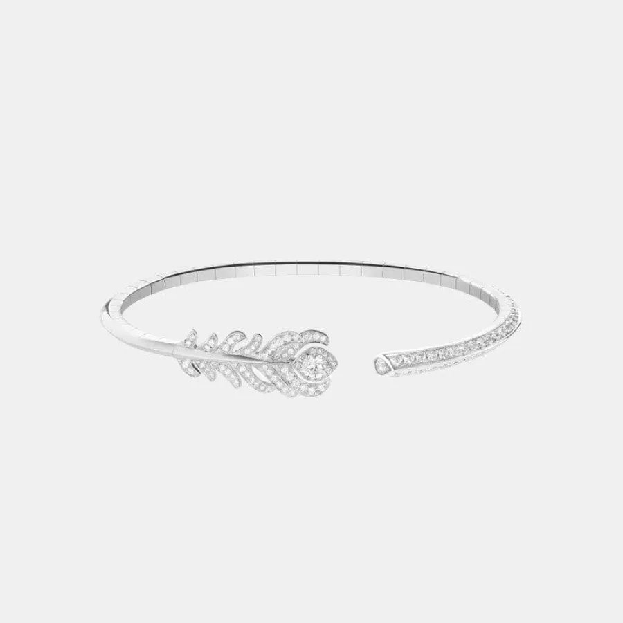 Bracelet Plume de Paon Boucheron en or blanc, diamant 1.26ct — photographie du modèle, cote d’occasion GOLDMARKET