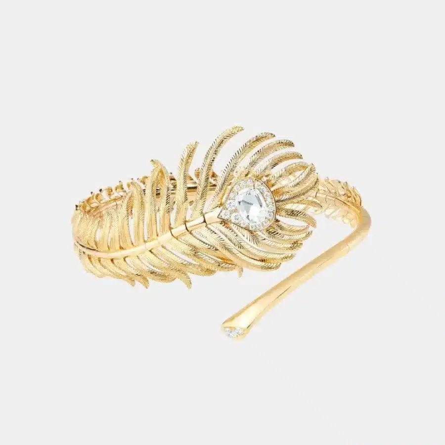 Bracelet Plume de Paon Boucheron en or jaune, diamant 0.4ct — photographie du modèle, cote d’occasion GOLDMARKET