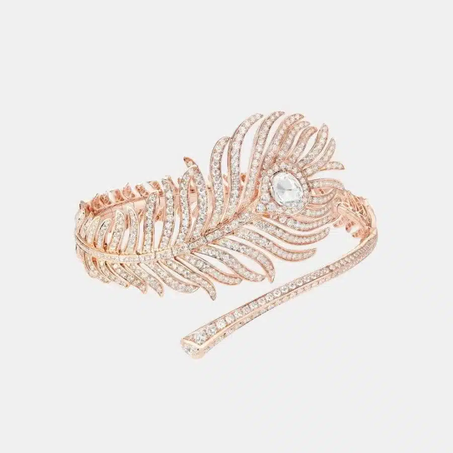 Bracelet Plume de Paon Boucheron en or rose, diamant 0.4ct — photographie du modèle, cote d’occasion GOLDMARKET