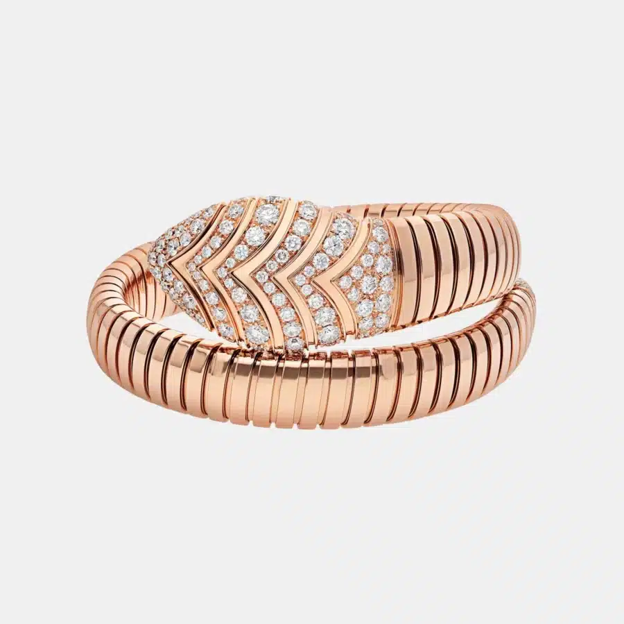 Bracelet Serpenti Bulgari en or rose, diamant 3.2ct — photographie du modèle, cote d’occasion GOLDMARKET