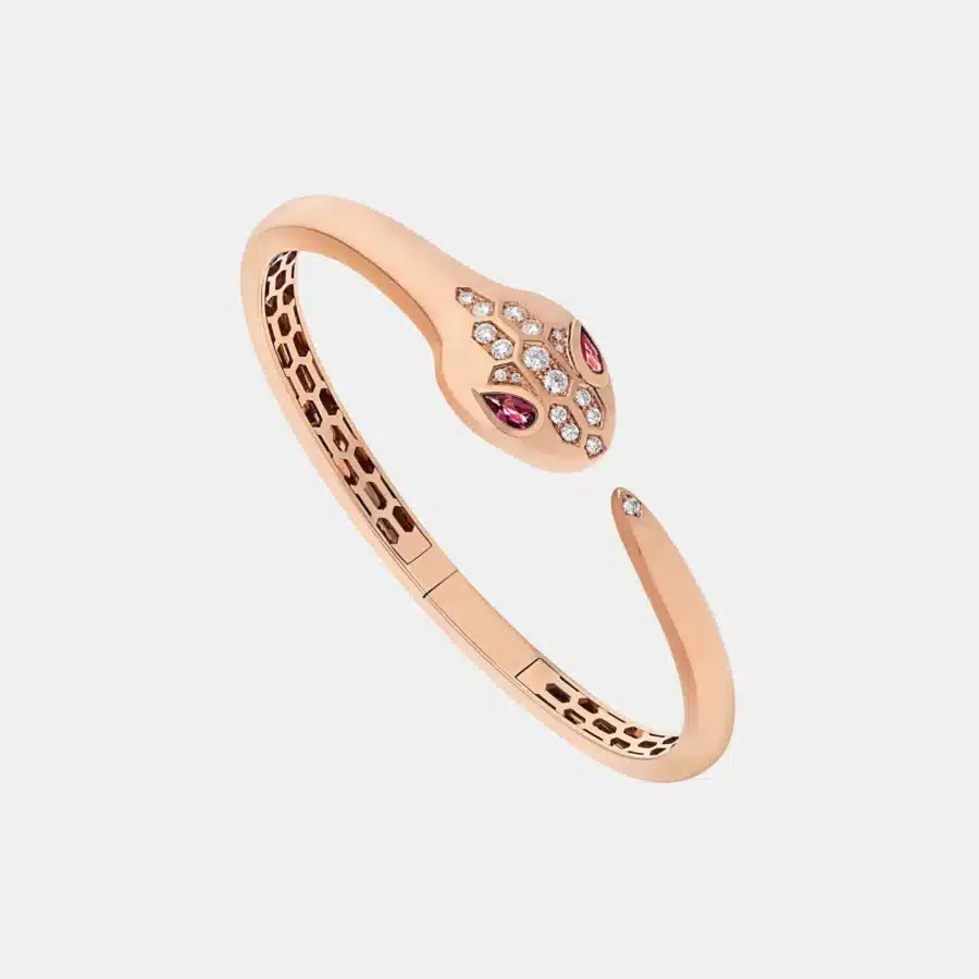 Bracelet Serpenti Bulgari en or rose, mixte 0.3ct — photographie du modèle, cote d’occasion GOLDMARKET