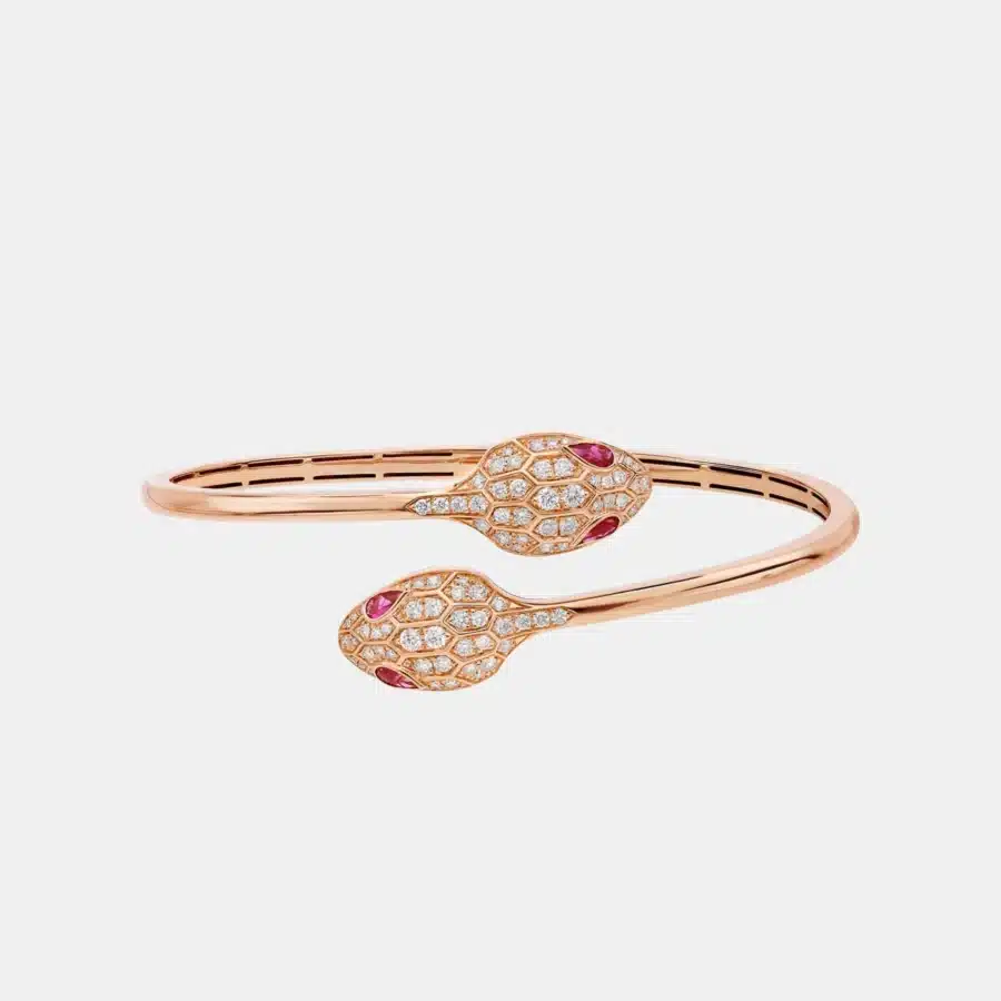Bracelet Serpenti Bulgari en or rose, mixte 1.08ct — photographie du modèle, cote d’occasion GOLDMARKET