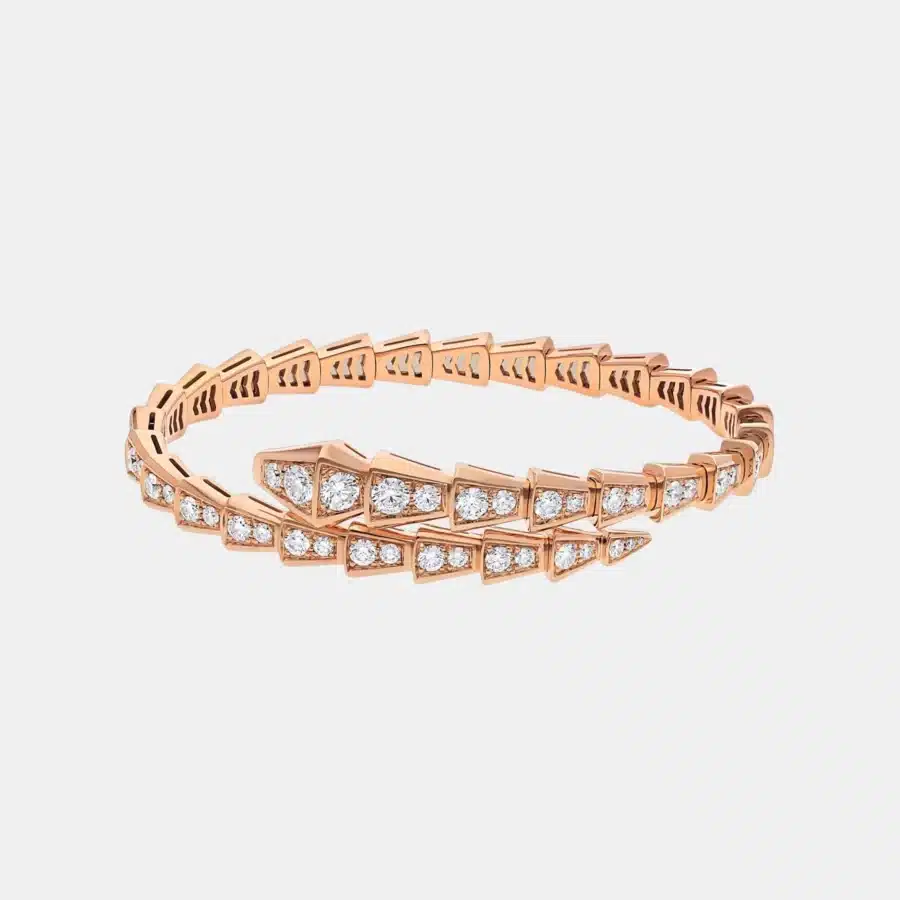 Bracelet Serpenti Viper Bulgari en or rose, diamant 2.8ct — photographie du modèle, cote d’occasion GOLDMARKET