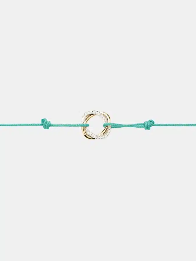 Bracelet Tresse Poiray en or, diamant 0.1ct — photographie du modèle, cote d’occasion GOLDMARKET