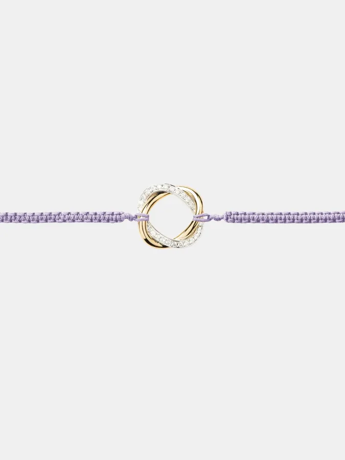 Bracelet Tresse Poiray en or jaune, diamant 0.1ct — photographie du modèle, cote d’occasion GOLDMARKET