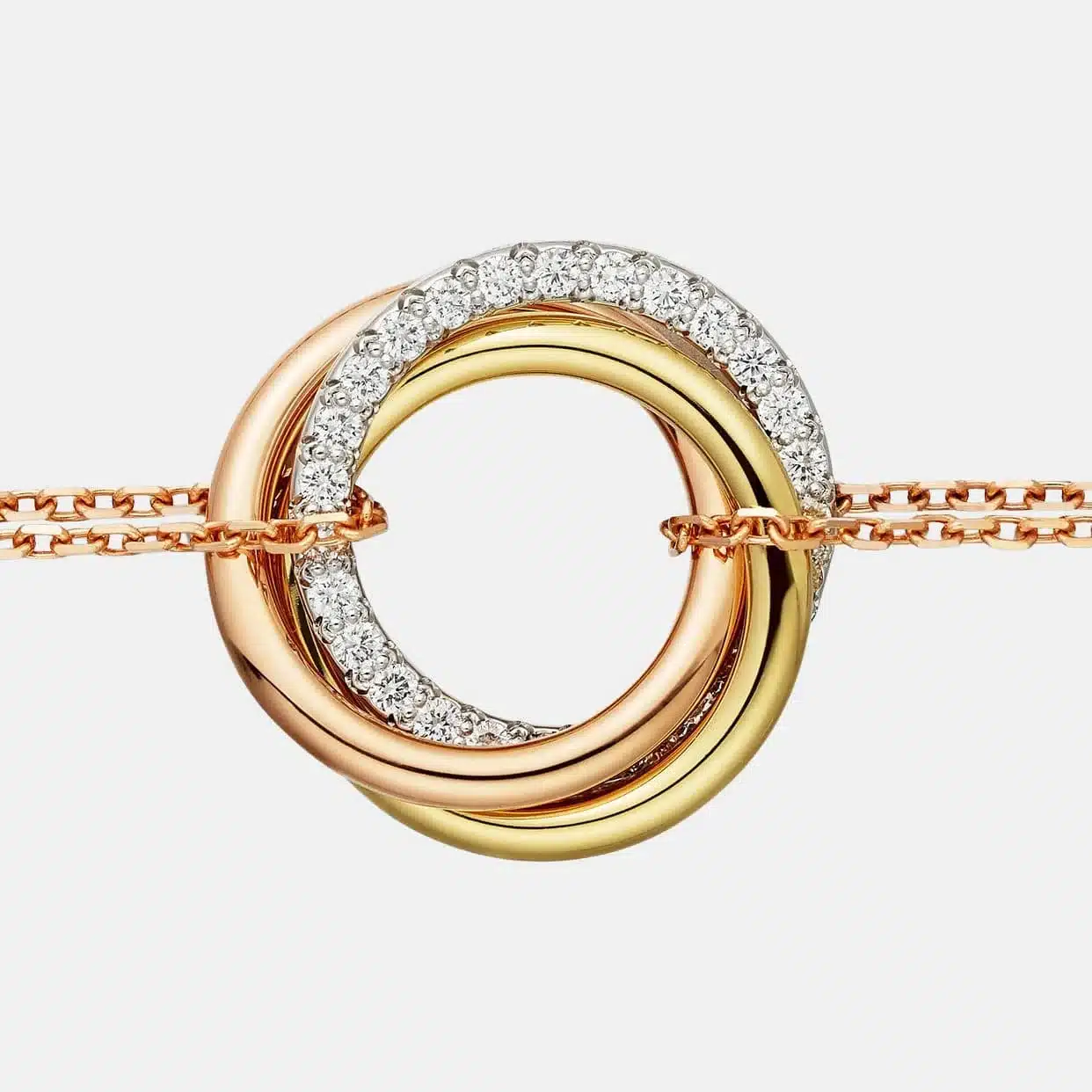 Bracelet Trinity Cartier en or, diamant — photographie du modèle, cote d’occasion GOLDMARKET
