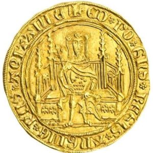 Avers Chaise d'or - Édouard IV le prince noir - 1362-1372 - Duché d'Aquitaine
 (France - États) — pièce en or