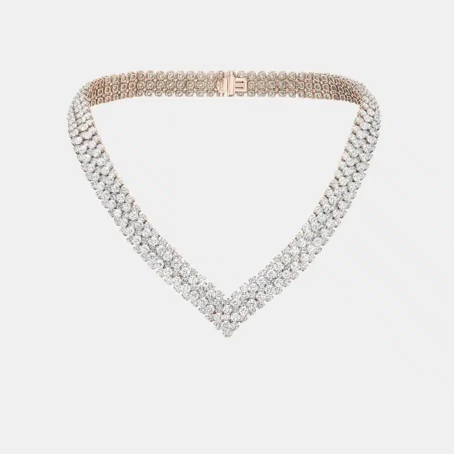 Collier A Cheval Van Cleef & Arpels en or rose, diamant 90.1ct