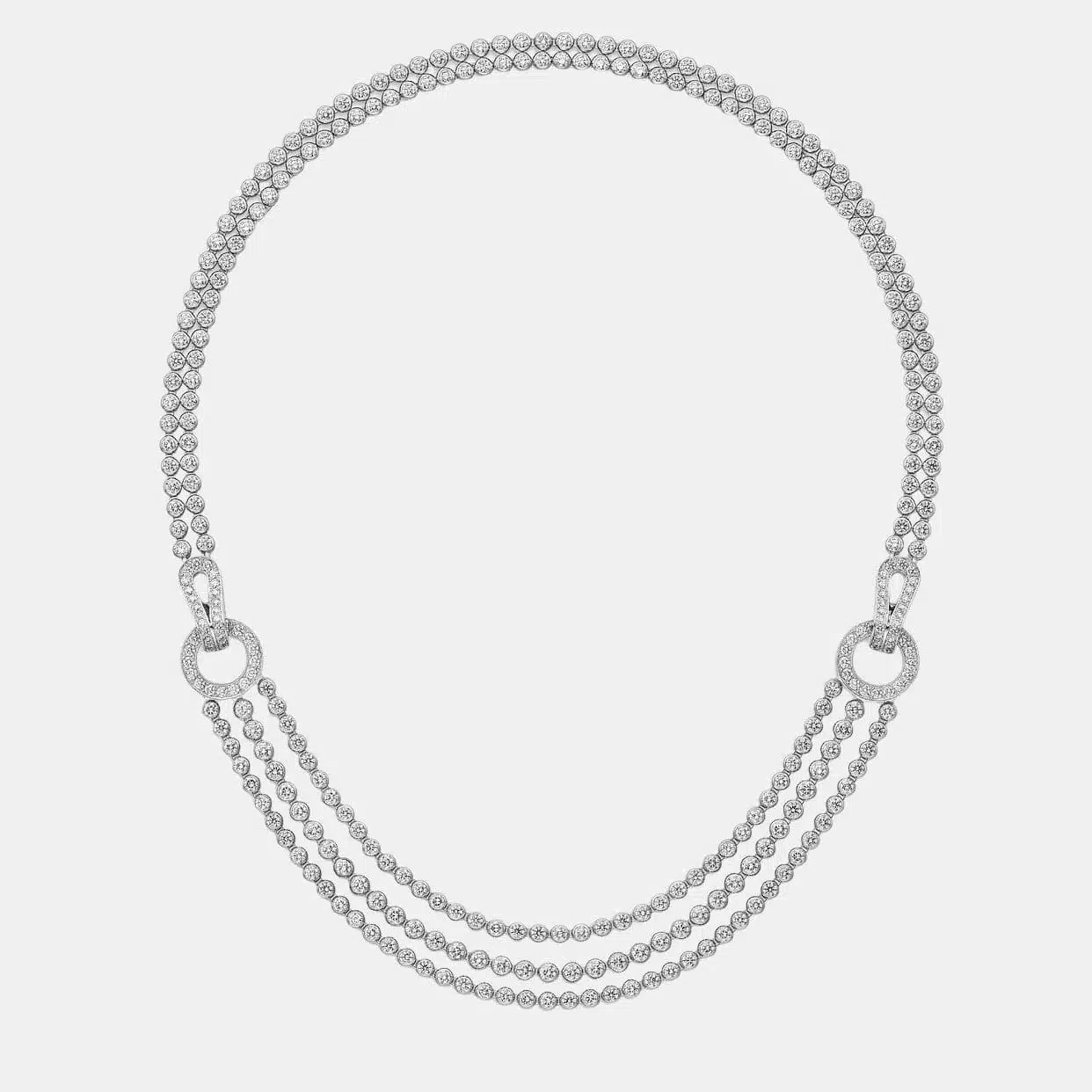 Collier Agrafe Cartier en or blanc, diamant