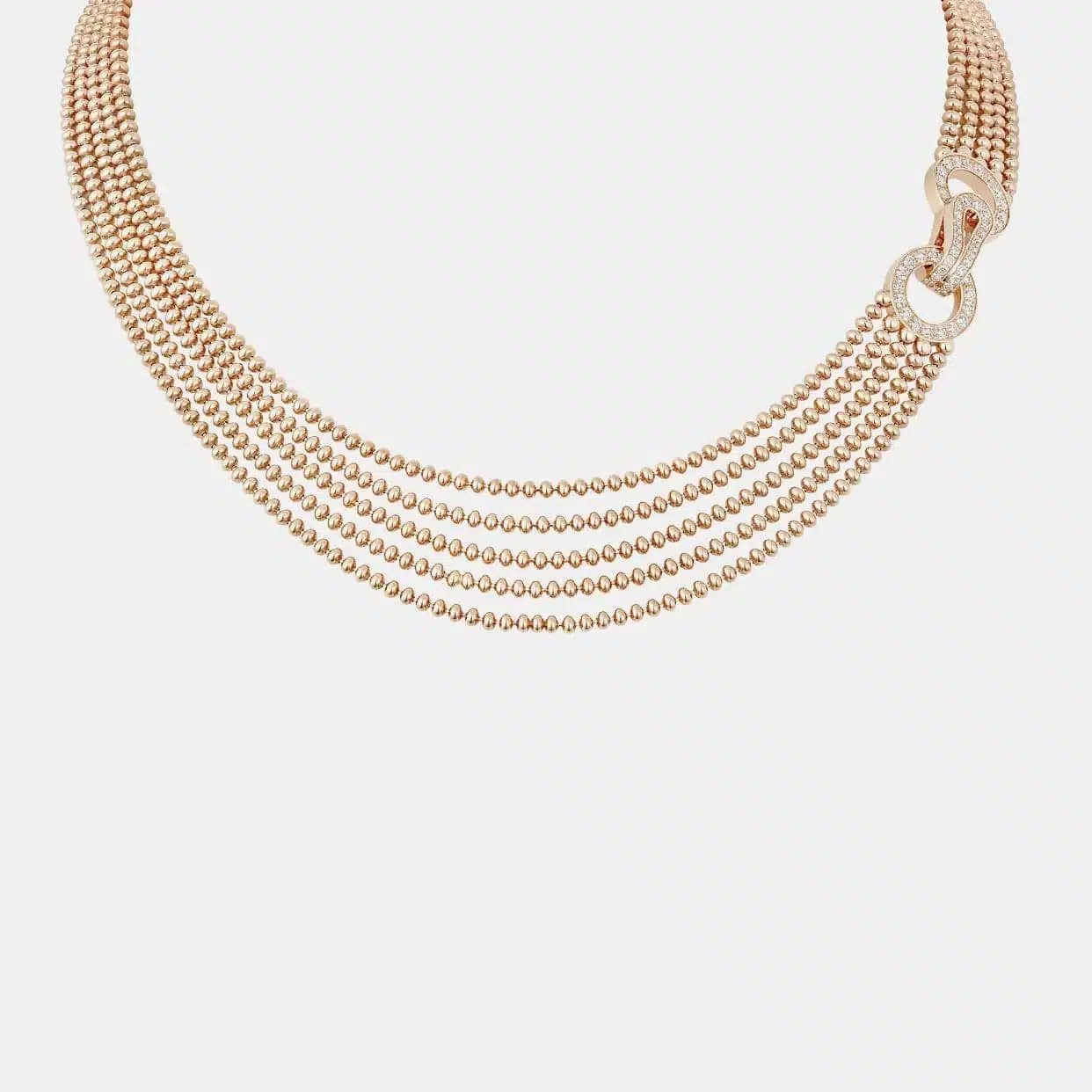 Collier Agrafe Cartier en or rose, diamant