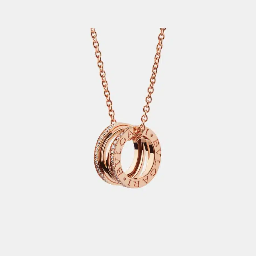 Collier B.Zero1 Bulgari en or rose, diamant 0.33ct — photographie du modèle, cote d’occasion GOLDMARKET