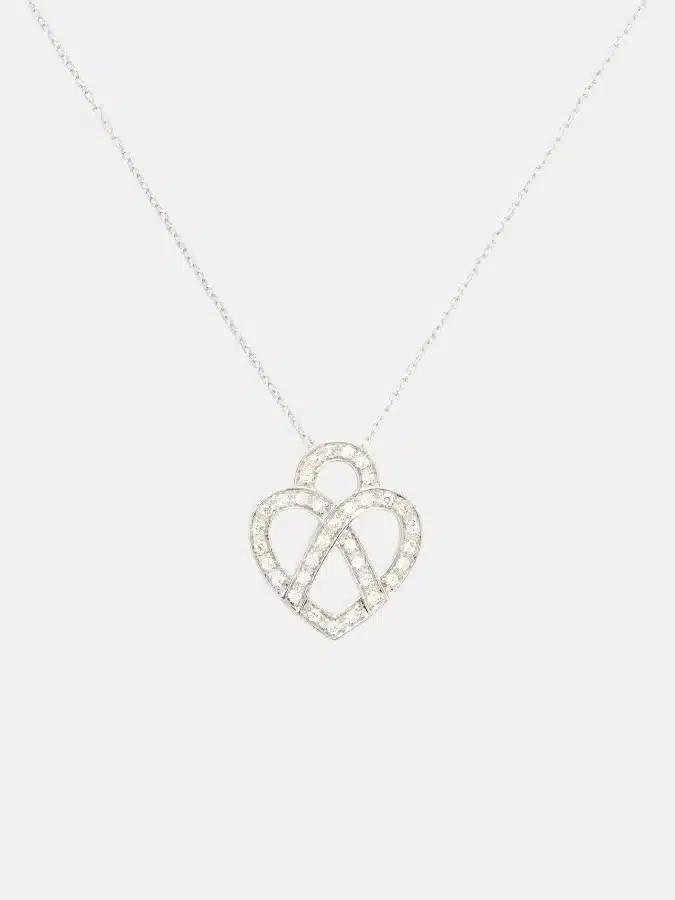 Collier Coeur Entrelacé Poiray en or blanc, diamant 0.10ct — photographie du modèle, cote d’occasion GOLDMARKET