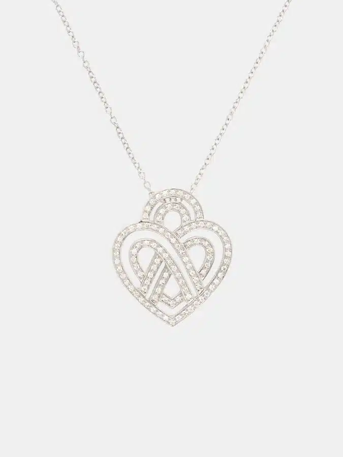 Collier Coeur Entrelacé Poiray en or blanc, diamant 0.40ct — photographie du modèle, cote d’occasion GOLDMARKET