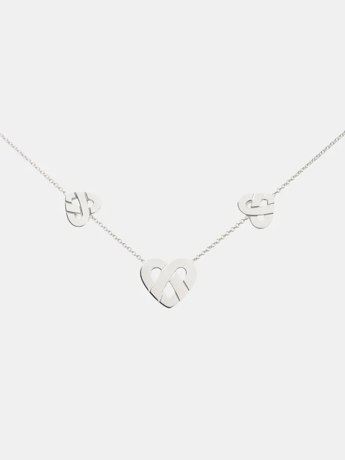 Collier Coeur Entrelacé Poiray en or blanc — photographie du modèle, cote d’occasion GOLDMARKET