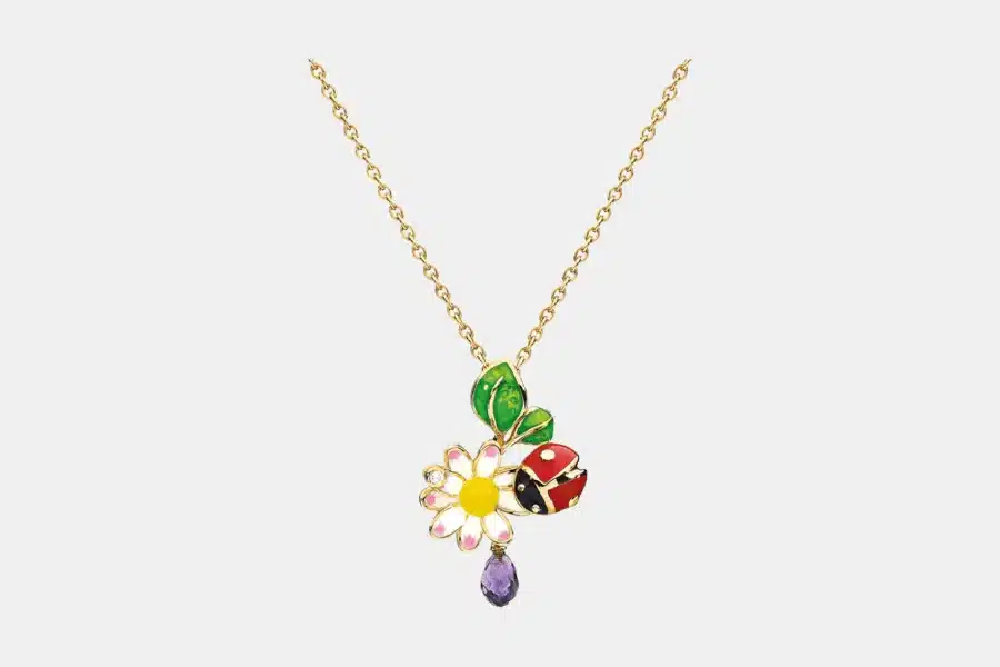 Collier Diorette Dior en or jaune, diamant 0.02 ct — photographie du modèle, cote d’occasion GOLDMARKET