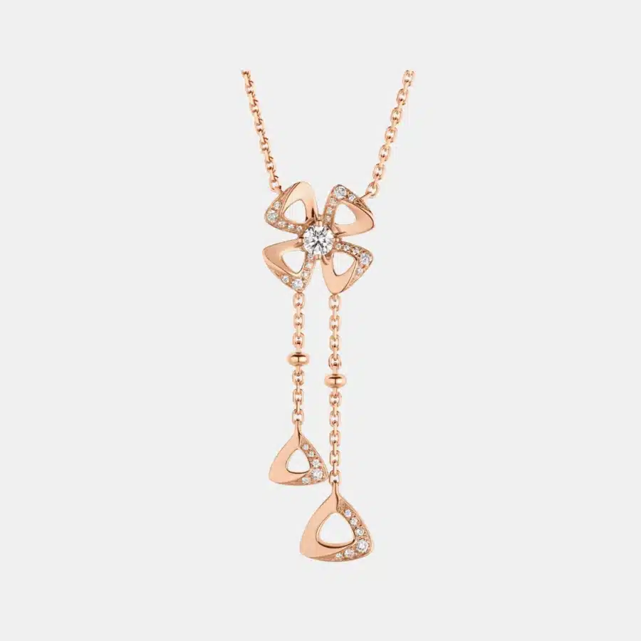 Collier Fiorever Bulgari en or rose, diamant 0.19ct — photographie du modèle, cote d’occasion GOLDMARKET