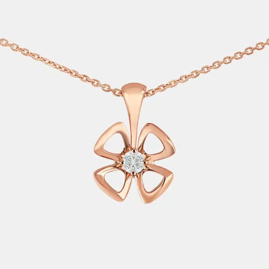 Collier Fiorever Bulgari en or rose, diamant 0.1ct — photographie du modèle, cote d’occasion GOLDMARKET