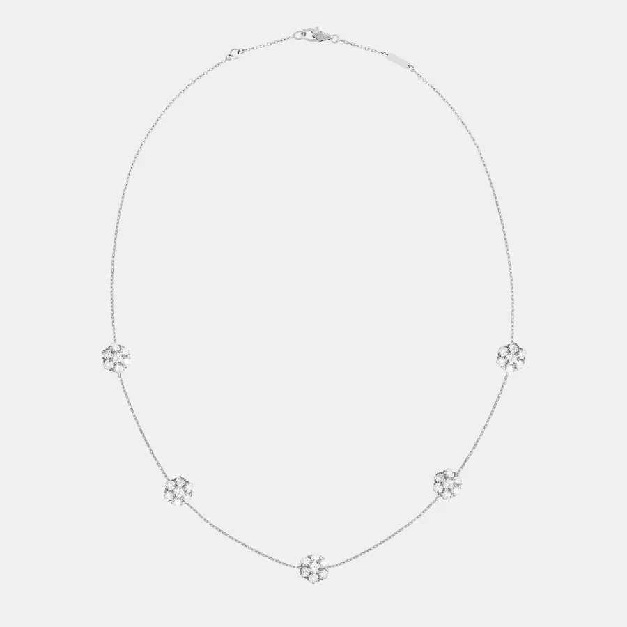 Collier Fleurette Van Cleef & Arpels en or blanc, diamant 4.7ct — photographie du modèle, cote d’occasion GOLDMARKET
