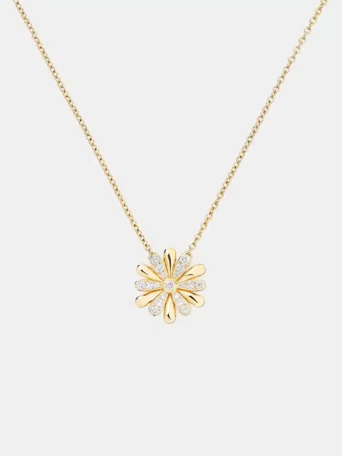Collier Flower Poiray Poiray en or jaune, diamant 0.28ct — photographie du modèle, cote d’occasion GOLDMARKET