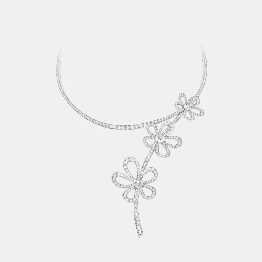 Collier Flowerlace Van Cleef & Arpels en or blanc, diamant 20.22ct