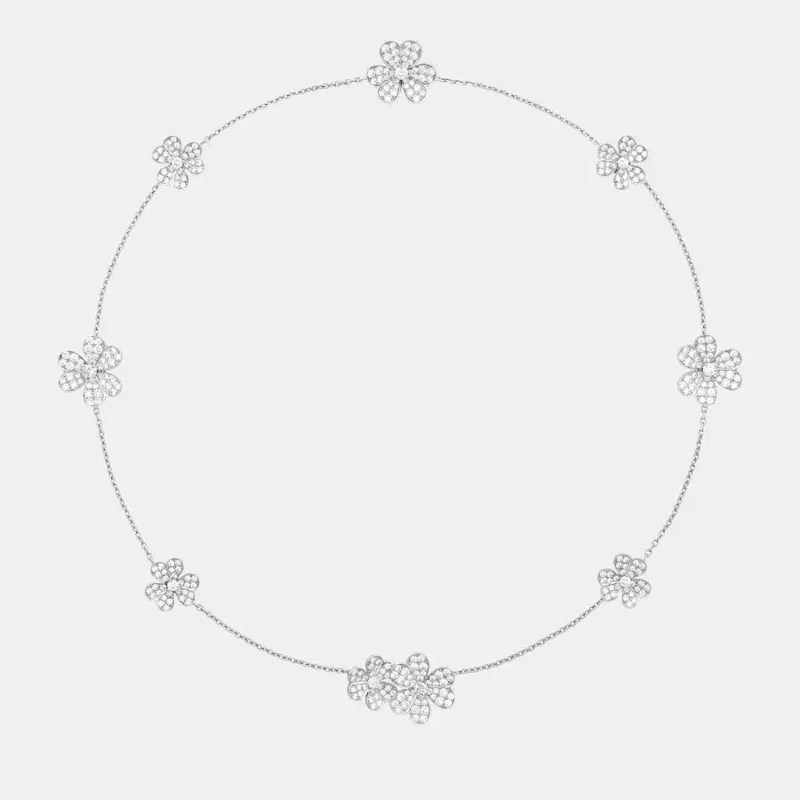 Collier Frivole Van Cleef & Arpels en or blanc, diamant 5.12ct — photographie du modèle, cote d’occasion GOLDMARKET