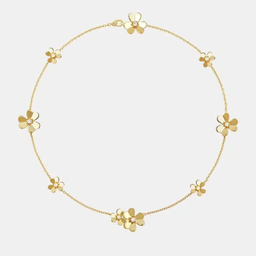Collier Frivole Van Cleef & Arpels en or jaune, diamant 0.61ct — photographie du modèle, cote d’occasion GOLDMARKET