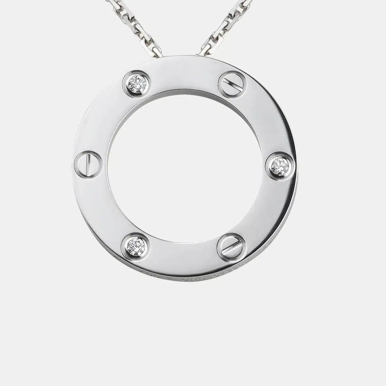 Collier Love Cartier, 3 diamonds — photographie du modèle, cote d’occasion GOLDMARKET