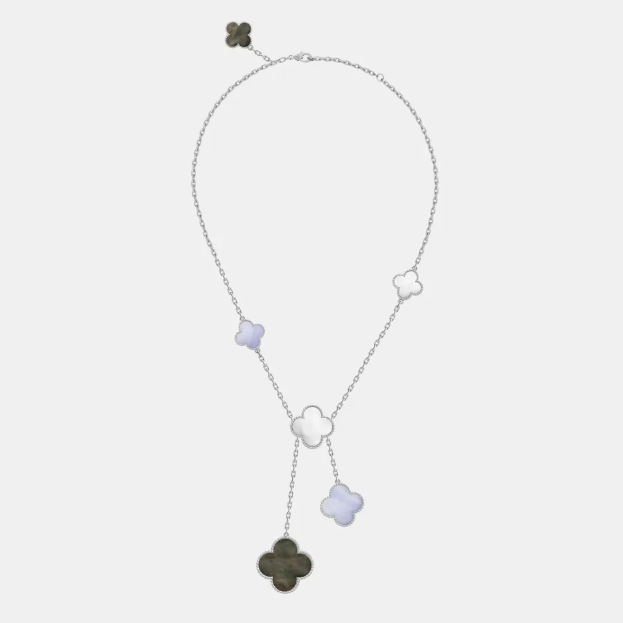 Collier Magic Alhambra Van Cleef & Arpels en or blanc, mixte — photographie du modèle, cote d’occasion GOLDMARKET