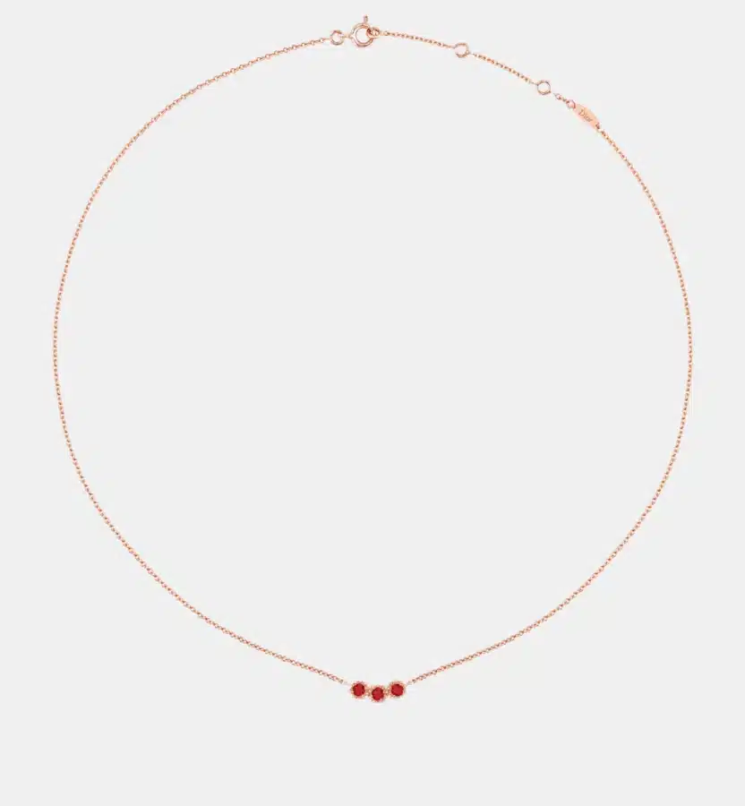 Collier Mimirose Dior en or rose, rubis 0.16 ct