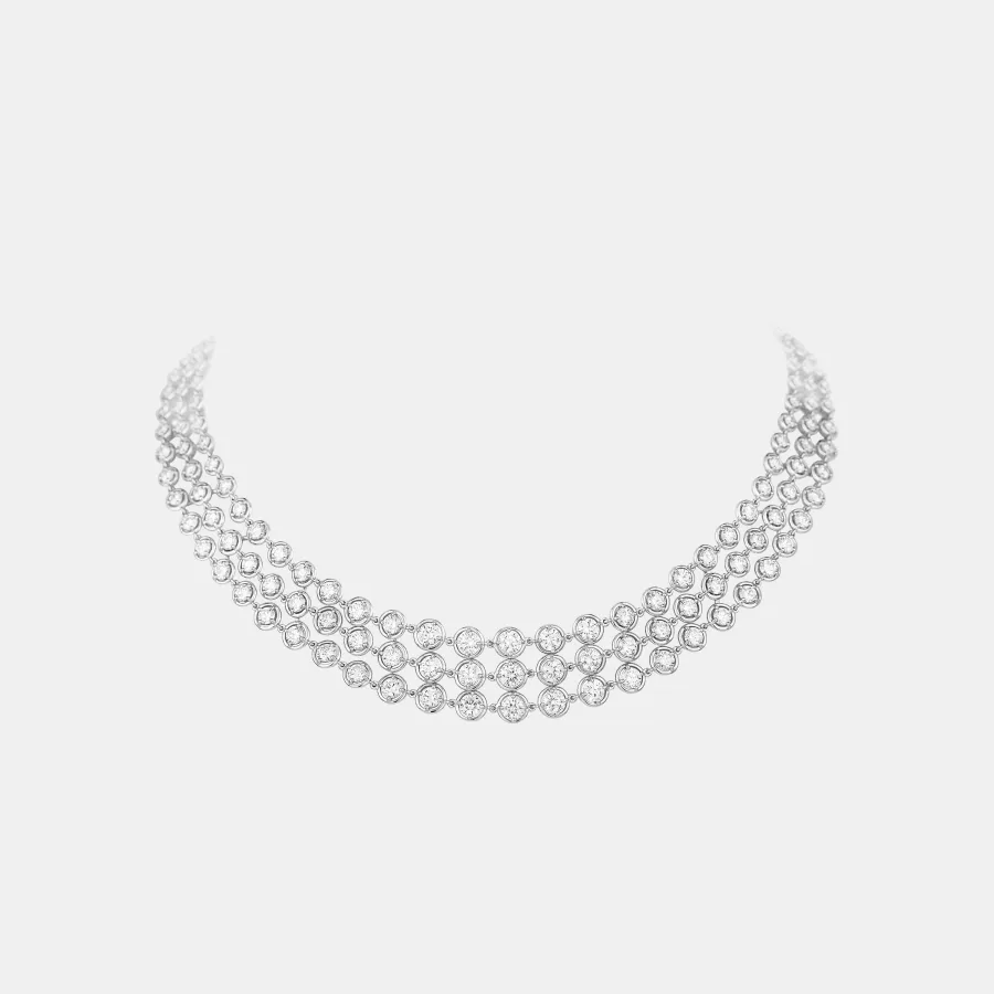 Collier Palmyre Van Cleef & Arpels en or blanc, diamant 17.89ct — photographie du modèle, cote d’occasion GOLDMARKET
