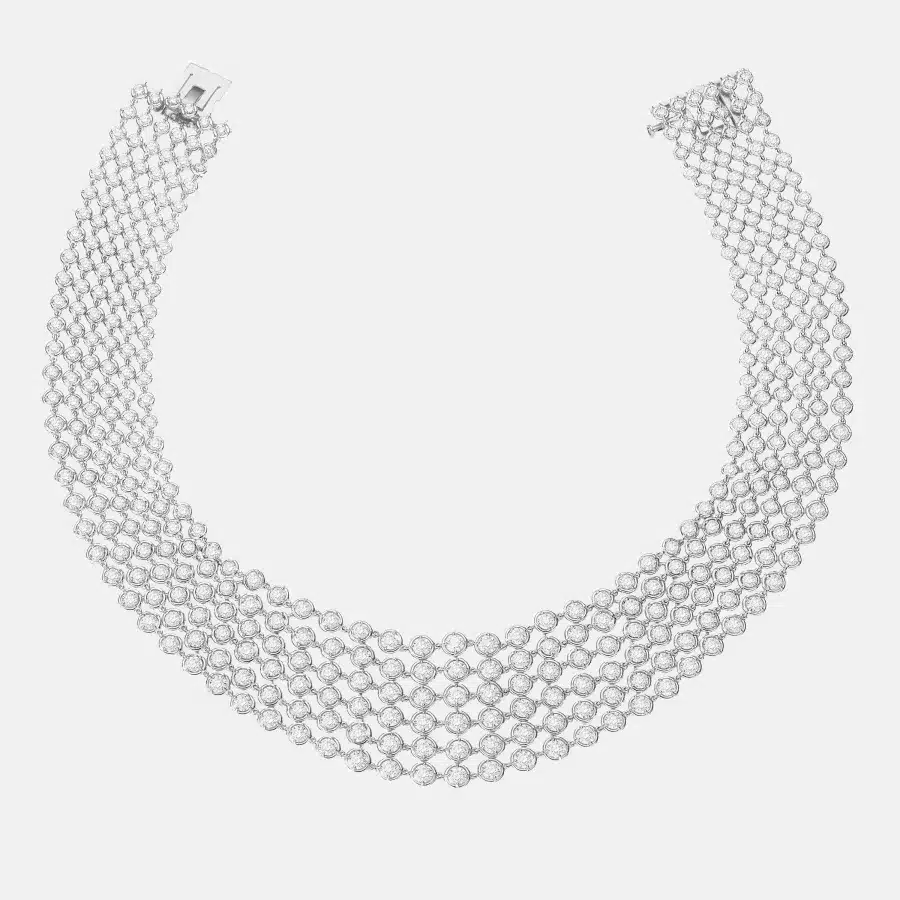 Collier Palmyre Van Cleef & Arpels en or blanc, diamant 39.45ct — photographie du modèle, cote d’occasion GOLDMARKET